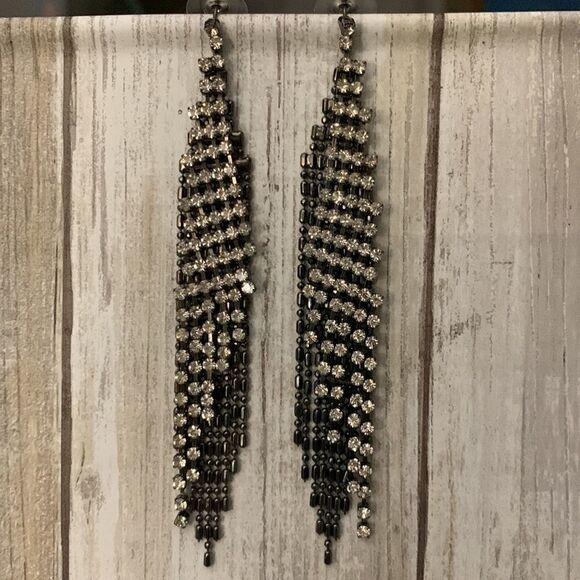 Rhinestone drop earrings  - Picture 2 of 8